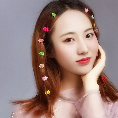 泫雅发夹 糖果色韩国ins风网红女星星发卡磨砂头饰彩糖豆小花抓夹