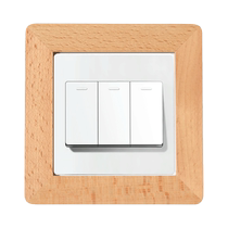 Log air switch stickers high-end protective cover modern simple 3D three-dimensional decoration solid wood switch stickers for new house