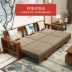 Phòng khách hiện đại tối giản mới phong cách Trung Quốc sofa gỗ rắn kết hợp ba người căn hộ nhỏ vải sofa trang trí nội thất - Ghế sô pha