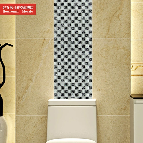 好有米 Маленькие частицы черного льда, треснувшая стеклянная мозаика, фоновая настенная плитка, КТВ, украшение для ванной комнаты