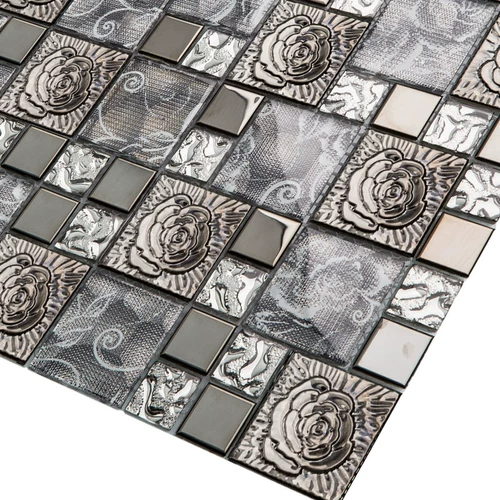 好有米 Современная черная стеклянная мозаика из нержавеющей стали