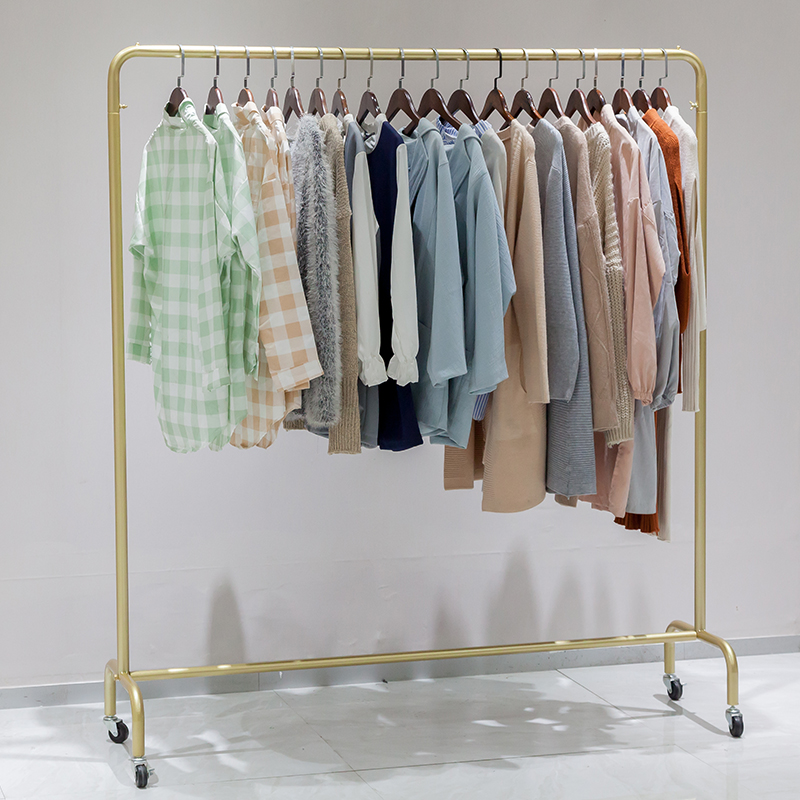 Clothes hanger floor Home Indoor clotheshorse Clothes Rack Clotheshorse Hood bedroom with removable hanging hanger with wheel
