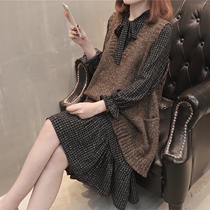 Early autumn womens clothing 2022 new fat sister slim sister Light senior horseship dress two suits