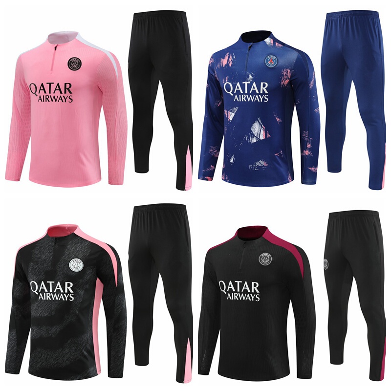 2425 Season Paris Jersey, Dembélé Pre-Match Warm-Up Uniform, Men's and Children's Long-Sleeved Football Training Uniform Set