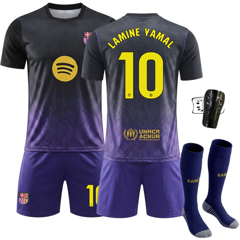 2627 Barcelona Away Jersey Number 10 Yamal Messi 14 Rashford 9 Lewandowski 6 Gavi Football Uniform Set 2627 Barcelona Away Jersey Number 10 Yamal Messi 14 Rashford 9 Lewandowski 6 Gavi Football Uniform Set