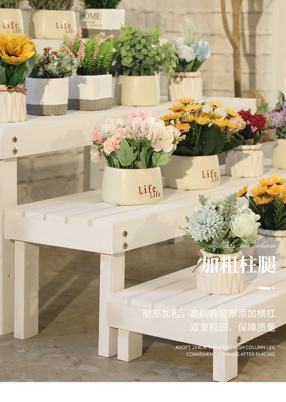 Hongyue ngoài trời chống ăn mòn bằng gỗ giá hoa ngoài trời nhiều lớp sàn đứng pothos chậu hoa giá ban công bậc thang giá để đồ kệ sắt trồng cây ban công