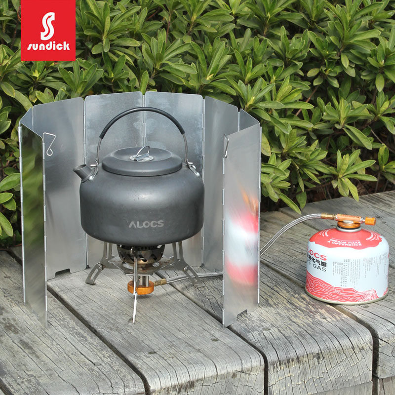 Outdoor picnic gas stove head wind shield Folding screen type windproof plate Card furnace wind shield Ultra-light and portable