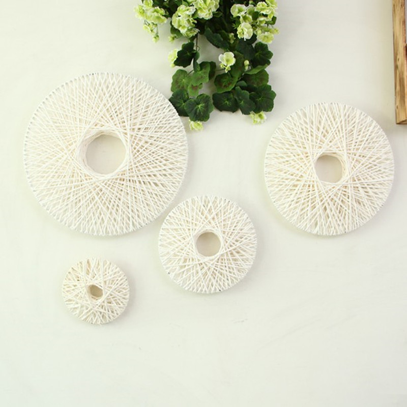 4 Pieces Flying Saucer Disc Stage Background Decoration Wedding Arrangement Props Wall-mounted Hemp Rope Ring Creative Beauty Chen