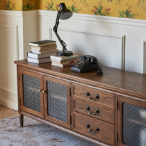 North American town American solid wood TV cabinet Retro wall hanging wall hanging living-room wall-mounted video cabinet