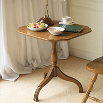 North American town American solid wood small square table balcony tea table small family dining room sofa edge a few retro-bed head cabinet