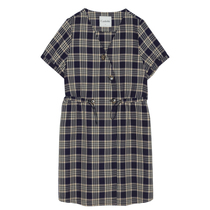 (Live Exclusive) MINING TREASURE Big Code Womens Dress 2021 Summer New Retro Plaid Closets BELLY DRESS Belly Dress