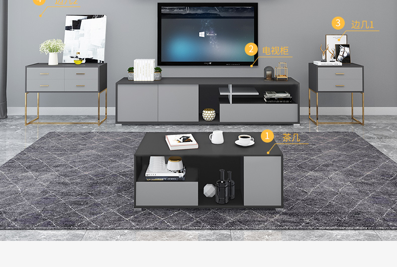 Aikemi Bàn cà phê tối giản hiện đại Nhà Bắc Âu đa chức năng sofa bàn cà phê bàn ​​căn hộ nhỏ phòng khách đồ nội thất - Bàn trà bàn uống trà
