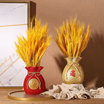 Gold wheat dry flower bouquet decoration decoration Wine cabinet TV cabinet shop opening Joe New House Gift Bag