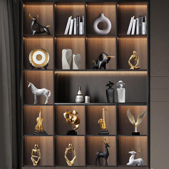 New Chinese-Style Leadership Office Decorations, Light Luxury, High-End and Elegant Tea Room Display Racks, Decorative Crafts