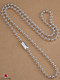 Large silver bead chain thick 2-6mm round bead necklace 925 sterling silver chain men's and women's clavicle chain long large and small bead chain