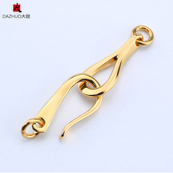 Larry Smith Fish Hook Clasp 18K Gold Connector Pure Gold Accessories DIY Necklace Clasp Connector Hook