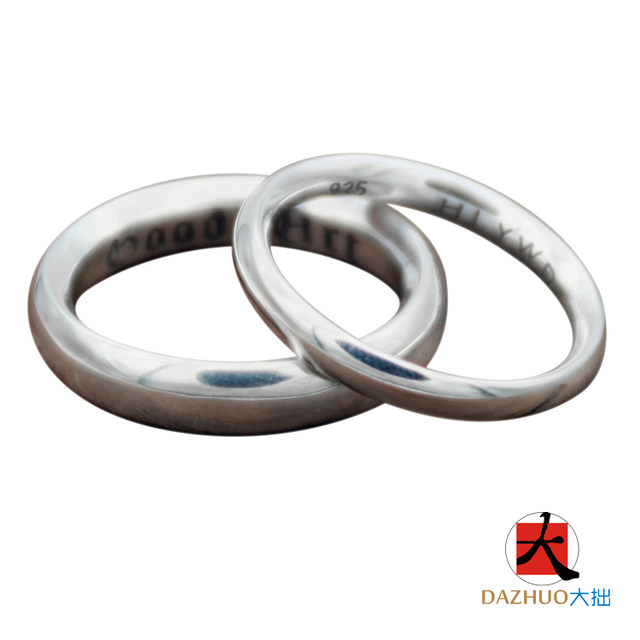 Da Zhuo good art goodart thick ring ring couple ring women's 925 sterling silver men's simple closed ring ring