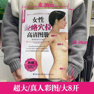 8开 女性经络穴位高清图册（穴位大图说系列）穴位图人体经络穴位图穴位按摩书养生书籍 女性经络穴位按摩大全