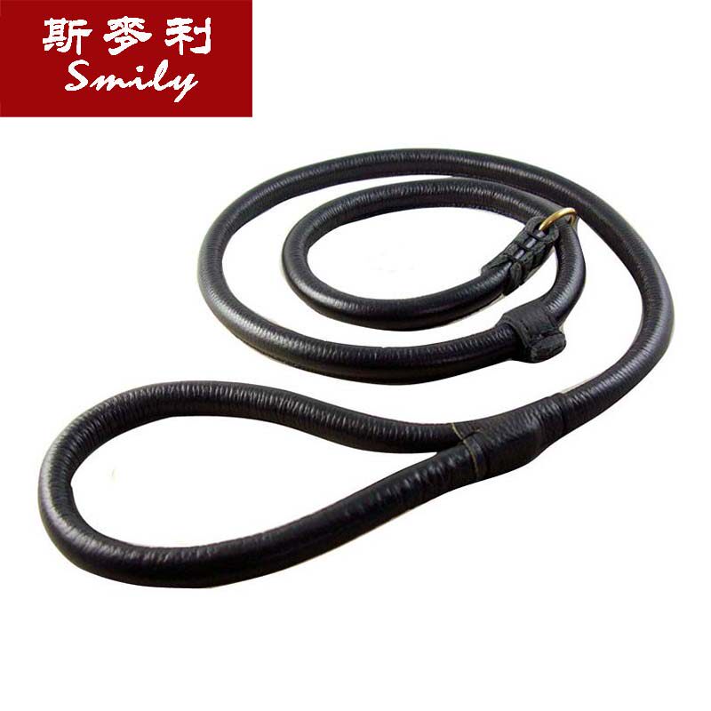 Dog neckline gold wool traction rope genuine leather dog P chain with large dog dog chain integrated pet supplies without item ring