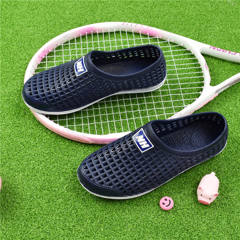 New casual outer hole shoes summer anti-slip bag head sandals comfortable soft sole couple vacation beach shoes men's shoes