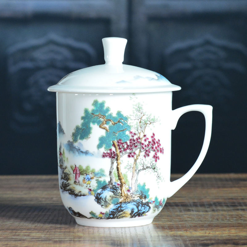 The Clean up ceramic cups with cover ipads porcelain jingdezhen ceramics water cup personal gift mugs custom office meeting