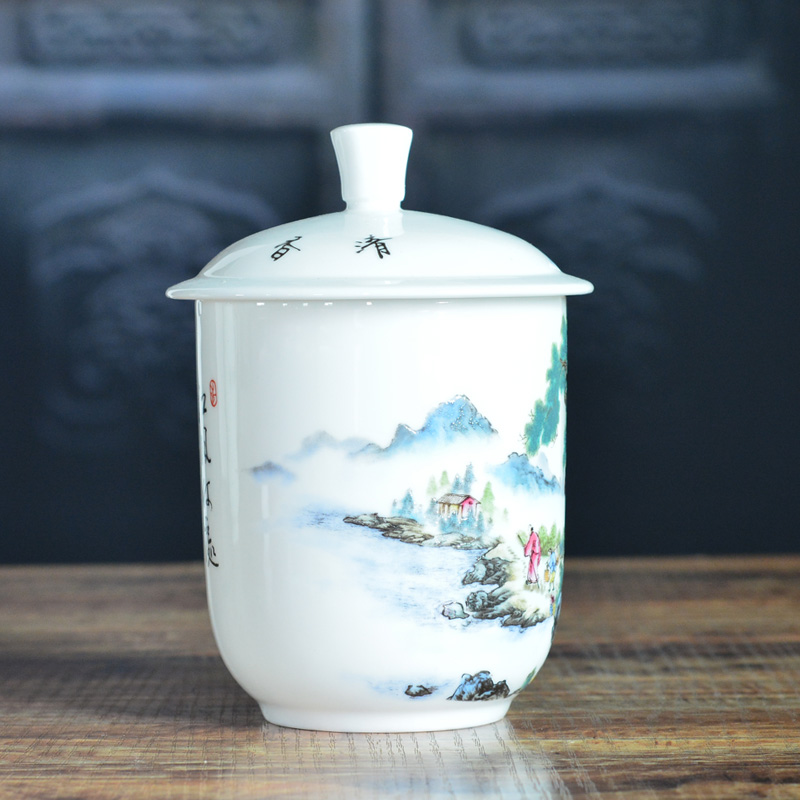The Clean up ceramic cups with cover ipads porcelain jingdezhen ceramics water cup personal gift mugs custom office meeting