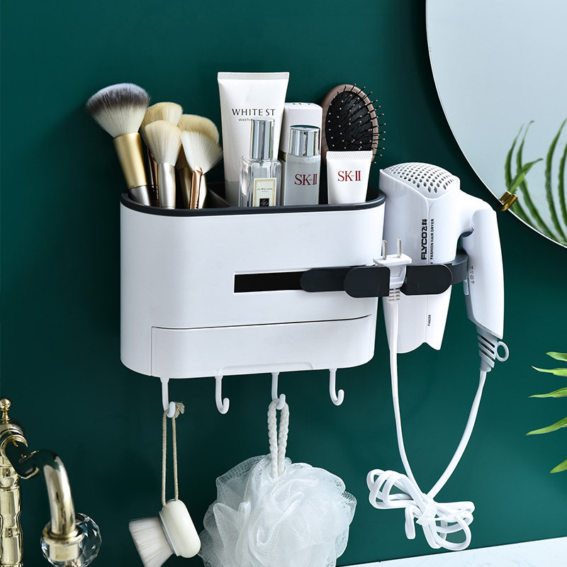 Hair dryer storage rack No-punching bathroom toilet shelving wall hanging hair dryer hanging rack