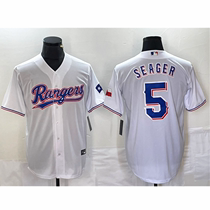 德州游骑兵队 Texas Rangers 男士 5# Seager 美职棒球服刺绣球衣