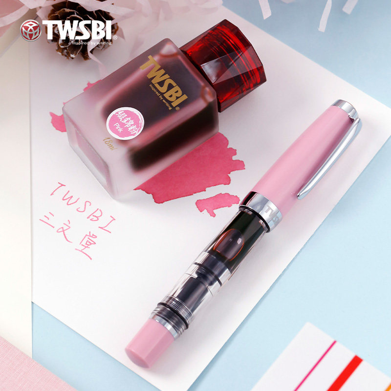 Twsbi Sanwentang Spring New Product Cherry Blossom Pink Fountain Pen Ink Gift Box Diamond 580Mini Limited Edition Piston Filling