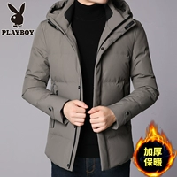 Playboy, короткий пуховик, мужская зимняя толстовка с капюшоном, трендовая куртка, в корейском стиле