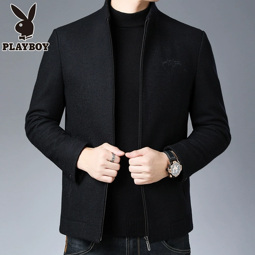 Playboy, короткое демисезонное шерстяное шерстяное пальто, увеличенная толщина