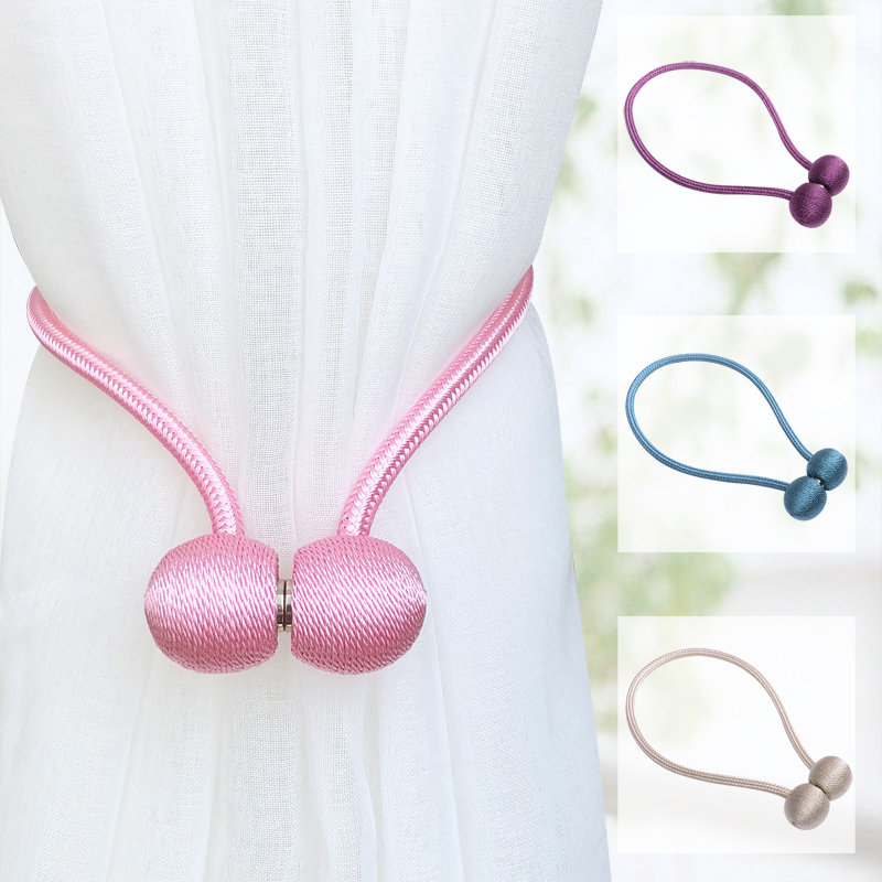 Punch-free magnetic strap Curtain Buckle 100 Hitch Creative Living Room Han Style Curtain Tie Rope Curtain Magnetic Flower Decoration Lacing