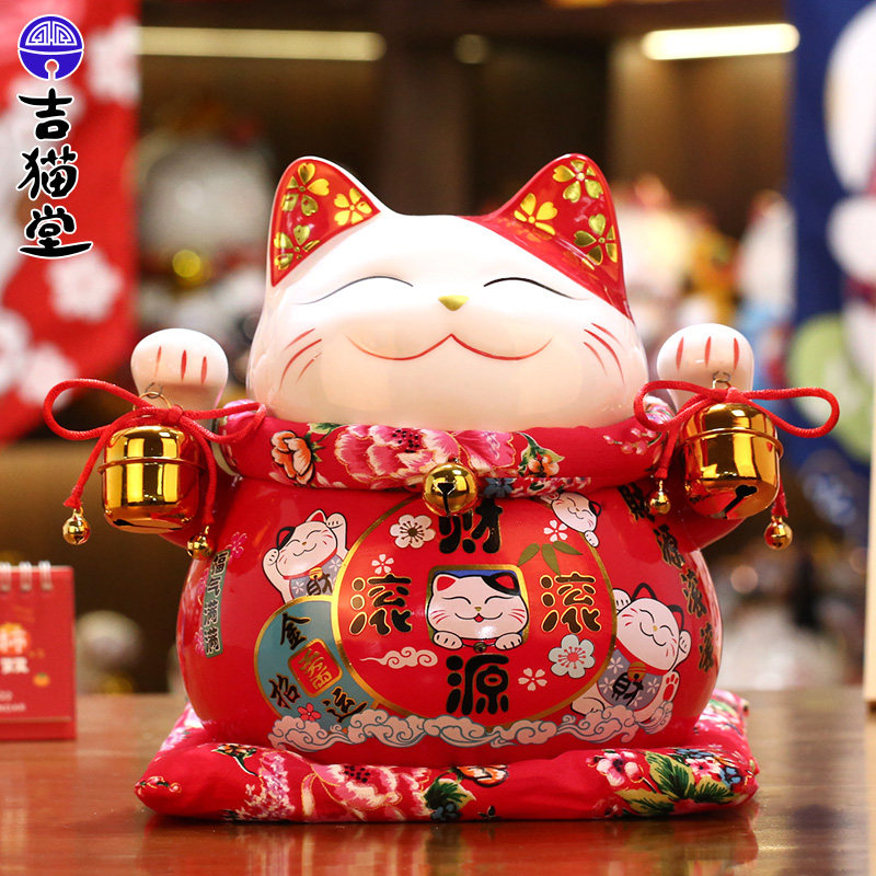 Lucky cat trinket shop opening ceramic creative gift Japanese-style fortune cat home living room decoration piggy bank