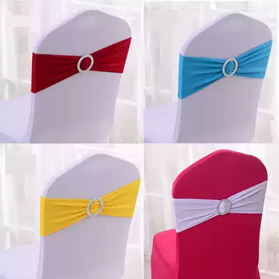 Wedding Wedding hotel supplies props Free bow elastic chair back buckle flower chair set Decorative chair cover bandage