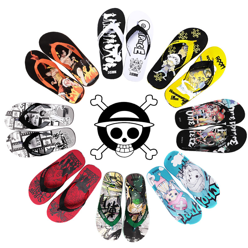 Baleno One Piece Flip-Flops Summer Fashion Casual Anime Men's and Women's Beach Slippers Non-Slip Thong Sandals for Outdoor Wear