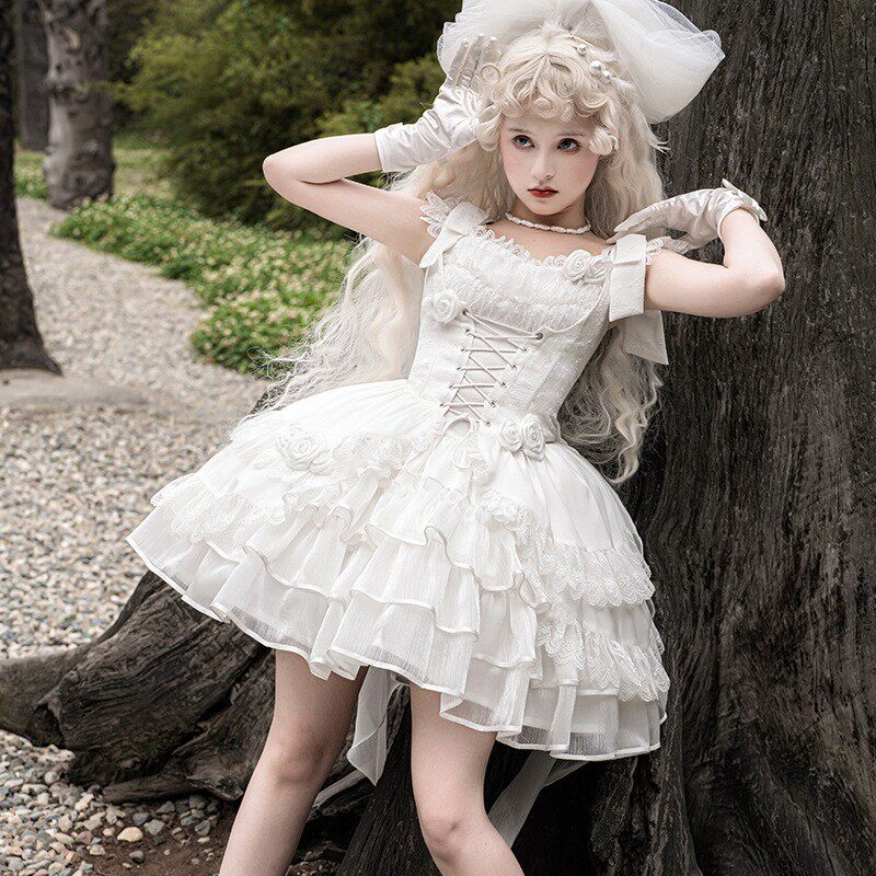 原创正版莉塔Lolita甜美轻花嫁白哥特风少女连衣裙!_lolita洛丽塔连衣裙_淘宝游戏网
