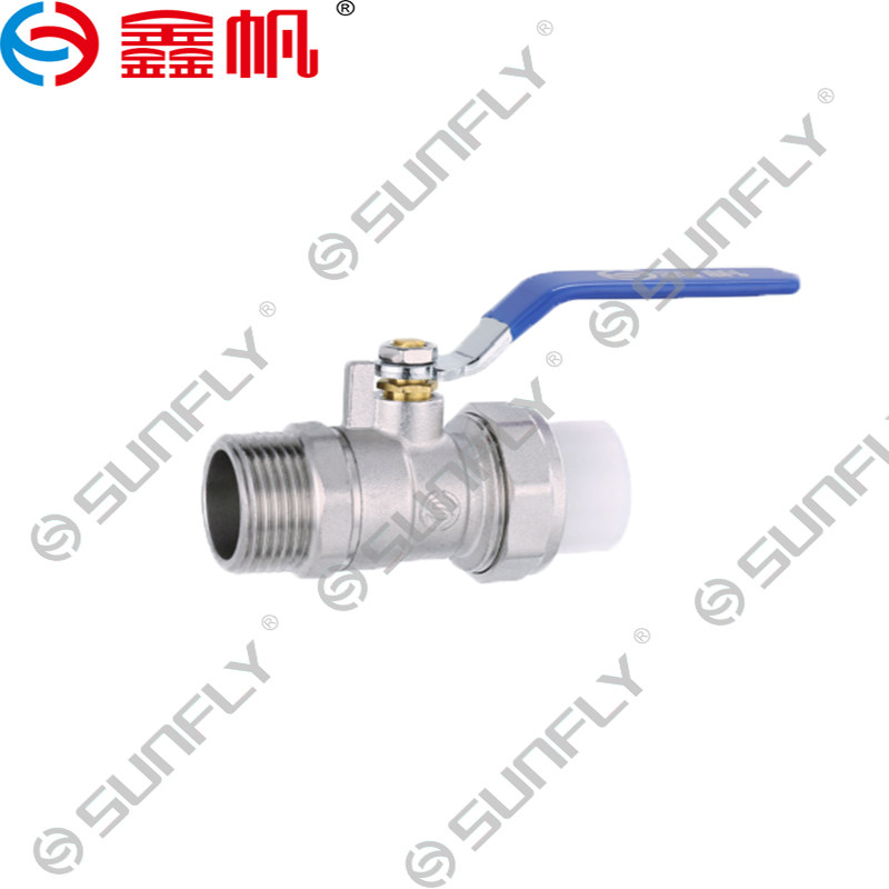 Zhejiang Xinfan all copper PPR outer silk ball valve is connected to the nickel plated copper ball valve floor heating water separator inlet and return water ball valve