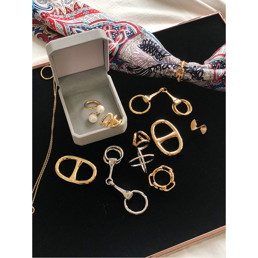 Orange S Silk Scarf Good Buddy Electric Gilded Silk Scarf Button BUTTON DAY CHARACTER BUTTON PEARL CLASP THREE-RING BUCKLE