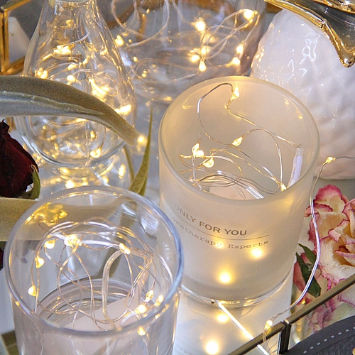 敖世 Светодиодная маленькая лампа украшения творческая подарочная коробка для девочки комната спальня медная линия свеча чашка