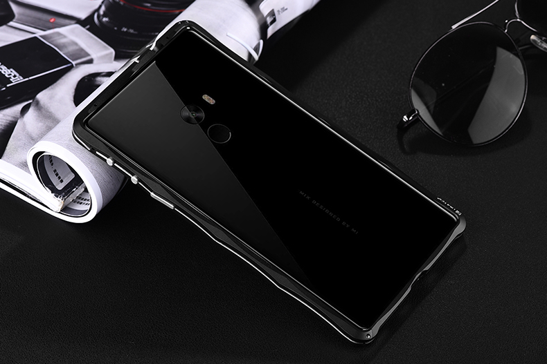 iMatch Slim Light Aluminum Metal Shockproof Bumper Case with Kickstand for Xiaomi Mi MIX