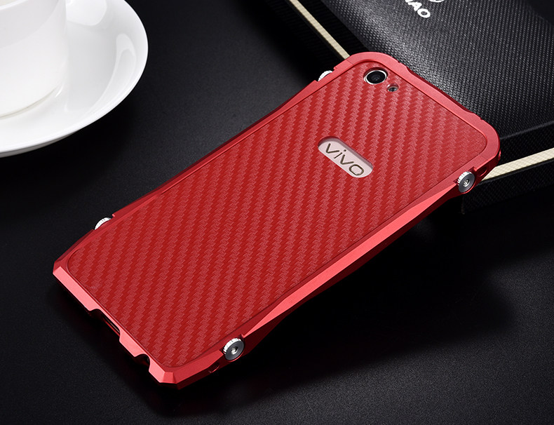 iy Batmobile Sports Cars Aluminum Metal Bumper Carbon Fiber Back Cover Case for vivo X7 Plus & vivo X7