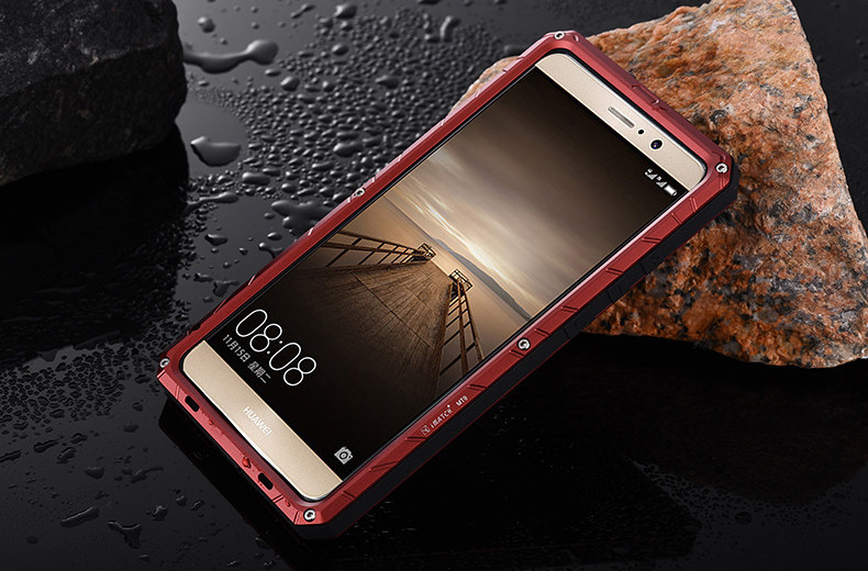 iMatch Shockproof Dust/Dirt/Snow-Proof Aluminum Glass Metal Military Heavy Duty Armor Protection Case Cover for Huawei Mate 9