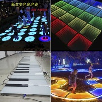 LED outdoor gravity induction induction round floor tile light Intelligent stepping abyss mirror net red piano music light