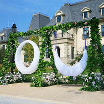 Outdoor luminous solar swing combination B&B hotel garden check-in rocking chair moon celebrity swing hanging chair