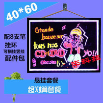 LED electronic fluorescent board Luminous advertising board Handwritten word hanging luminous small blackboard Yingying silver plate flash screen