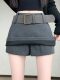 South Korea's Dongdaemun Autumn and Winter New Casual High-waist Slim Woolen Wool Belt Versatile Skirt A-Line Hip Skirt