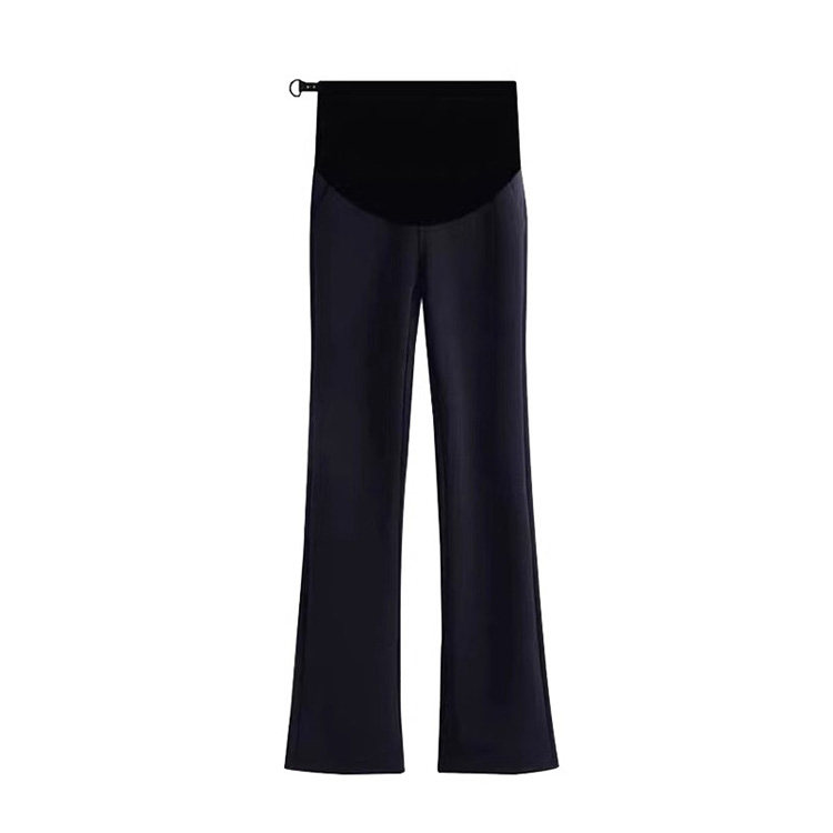 Spring and Autumn Elastic Slimming and Velvet Padded Black Pregnant Women's Pants — 21