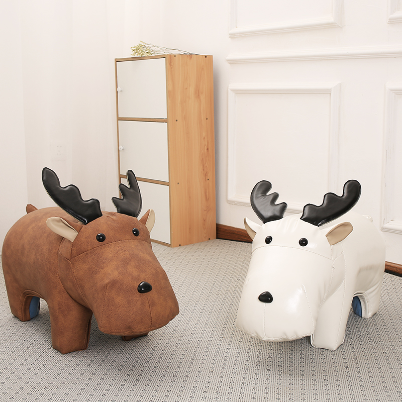 Creative animal shoe changing stool leather decoration designer furniture floor handmade decoration elk fashion low stool gift