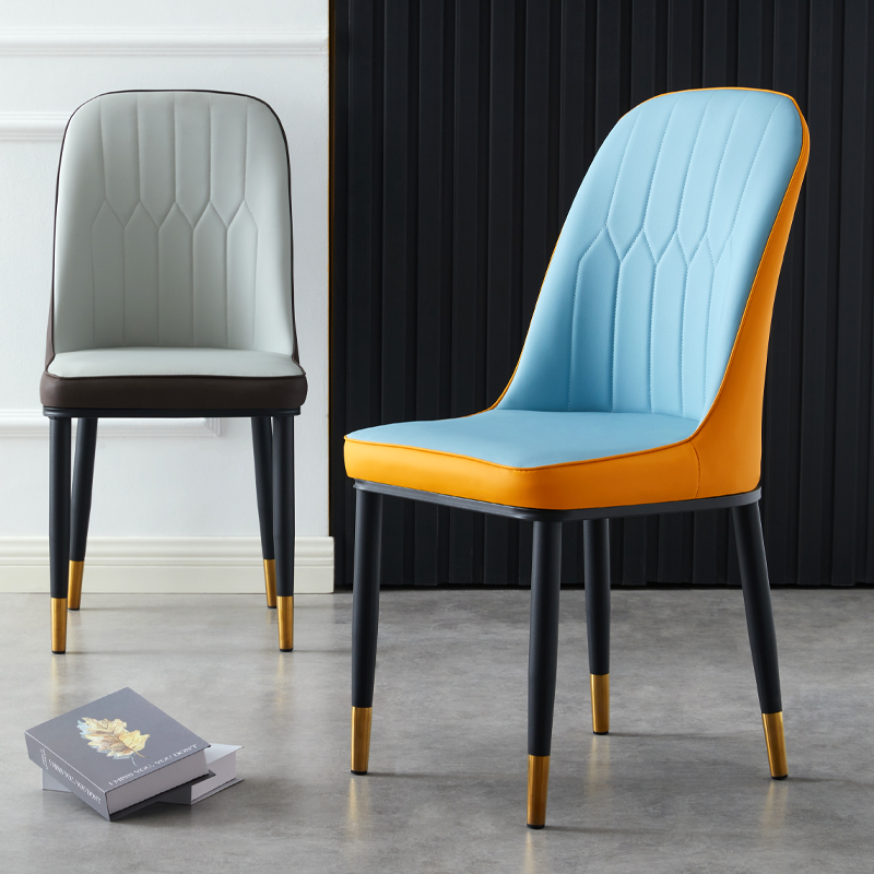 Nordic style dining chair simple light luxury design home chair restaurant hotel café casual leather new room stool
