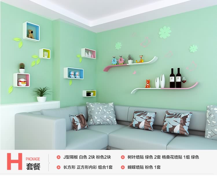 Sơn nhà hàng sáng tạo kệ treo tường treo tường phân vùng sofa TV nền tường trang trí khung đơn giản - Kệ kệ tủ gỗ